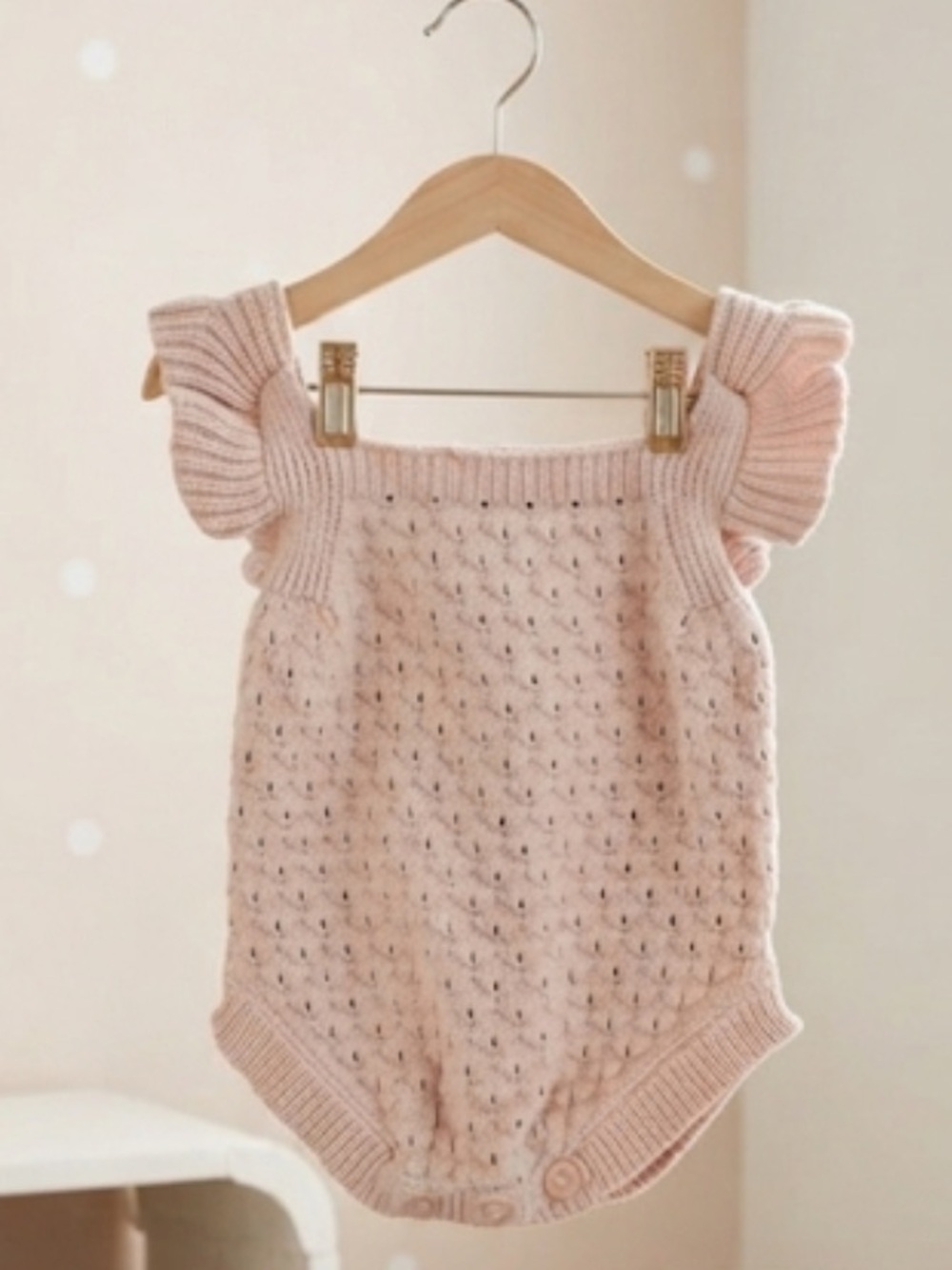 NICOLE MILLER NEW YORK Pink Knit Baby Romper 3-6 Months